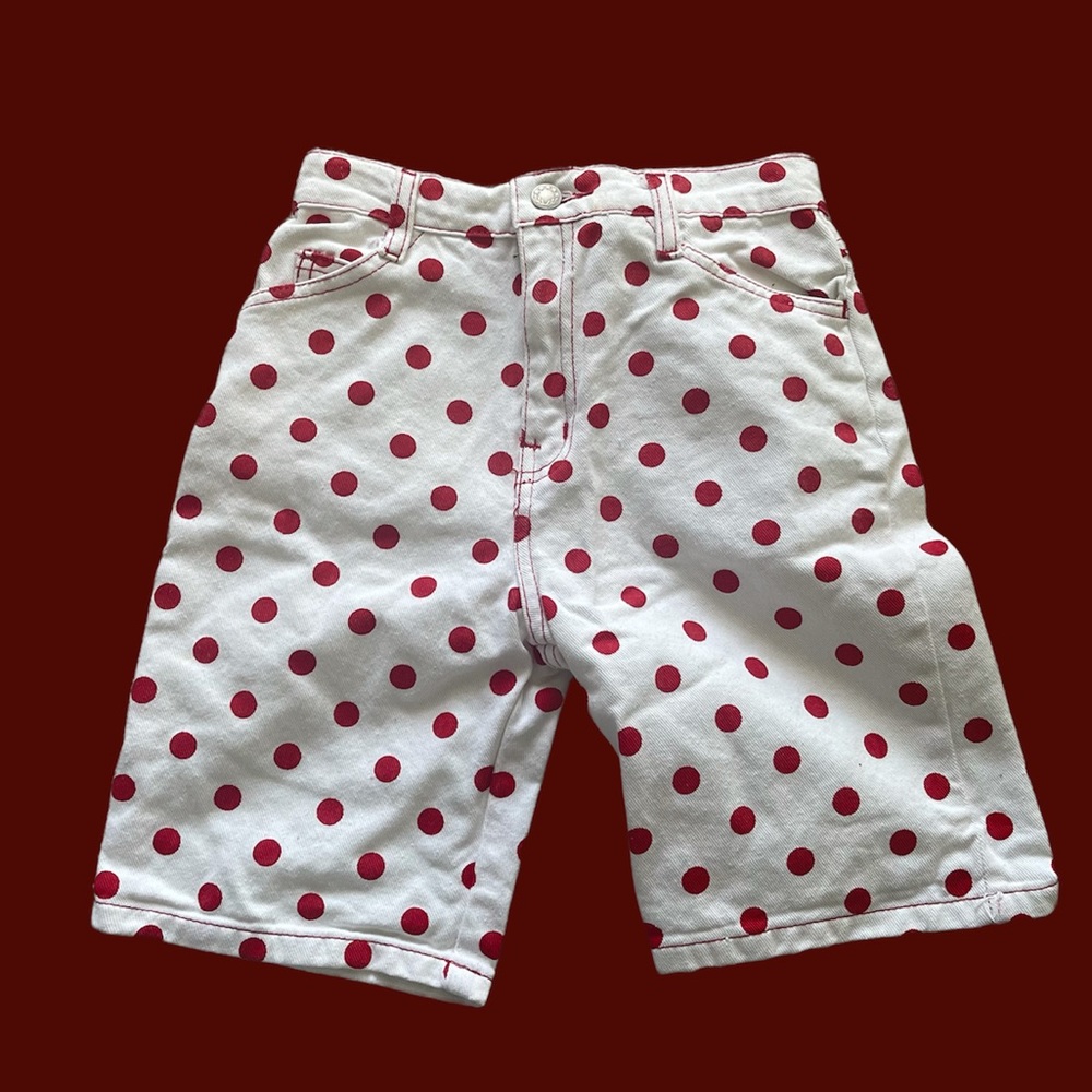 Vintage carbon copies kids polka dot Jean shorts